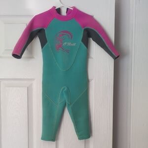 O'Neill Kids Swim Wetsuit - Pink and Green